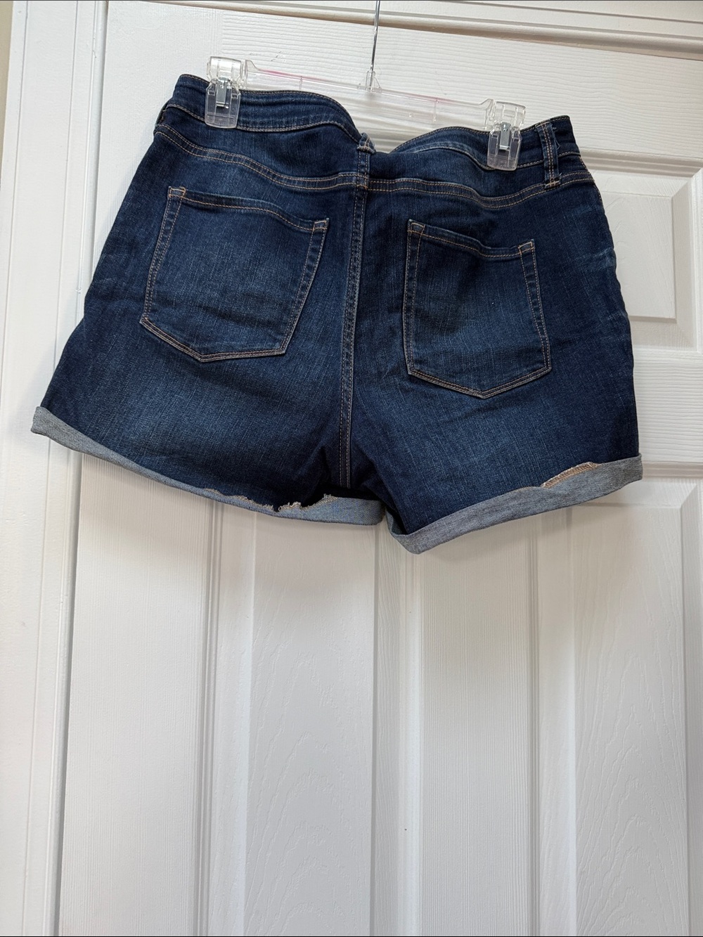 a.n.a Dark Indigo Roll-Cuff Denim Shorts - Picture 2 of 3